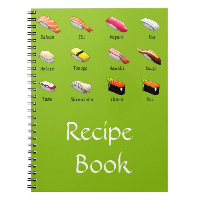 Carnet Sushi Asiatique Japonais recette de nourriture liv (Devant)