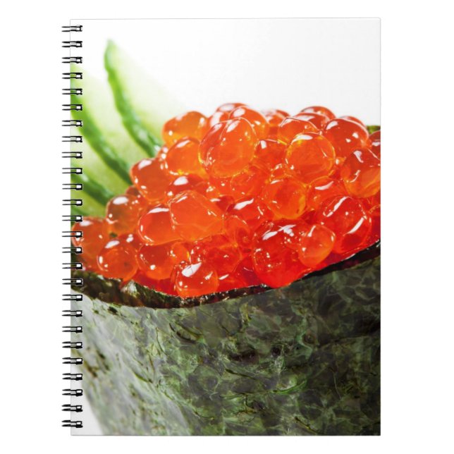 Carnet Sushi d'Ikura (oeufs de poisson saumonés) Gunkan (Devant)