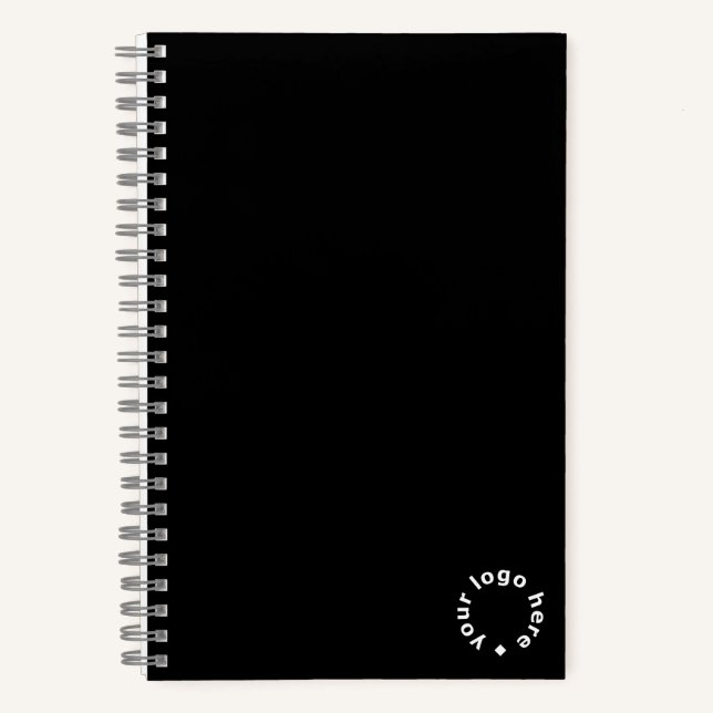 Carnet Swag du logo de l'entreprise personnalisée | Noir  (Recto)