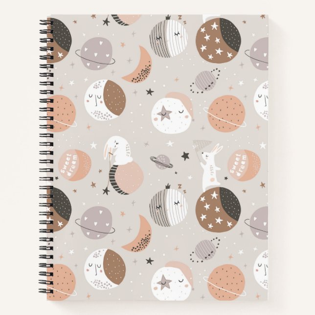 Carnet Sweat Dream Bunnies Dans Motif spatial (Devant)