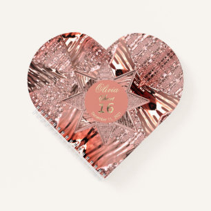 Carnet Sweet 16th Birthday Party Guest Book Rose Gold