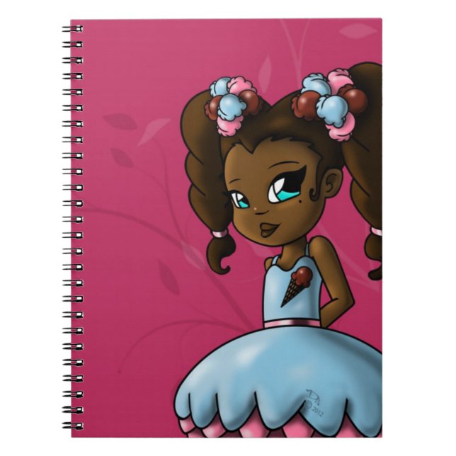 Carnet Sweet African American Girl and Ice Cream (Devant)