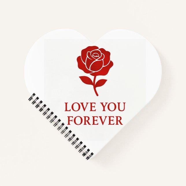 Carnet Sweet Rose Forever Message Valentine Cute (Devant)