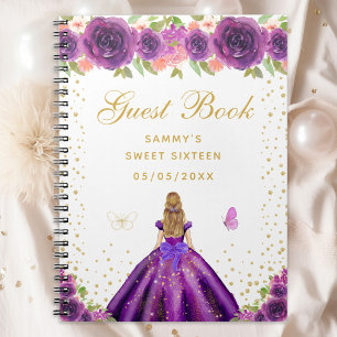 Carnet Sweet sixteen Princess Floral Blonde