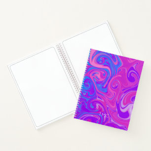 Carnet Swirl Marble Peinture Art INITIALES Pink Sketch Fu