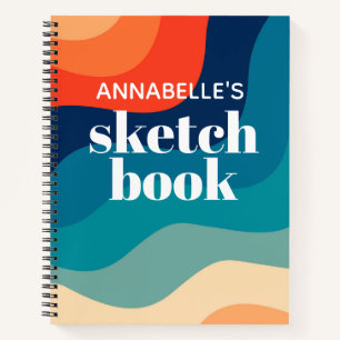 Carnet Swirl Retro Waves Rainbow Sketbook