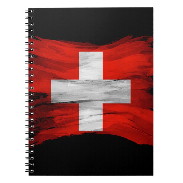 Carnet Switzerland flag brush stroke, national flag (Devant)