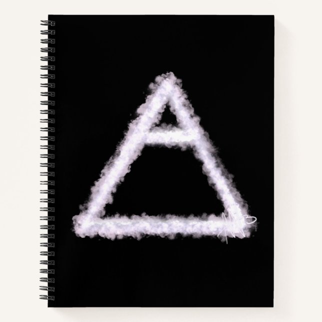 Carnet Symbole d'alchimie de l'élément d'air émietté Spir (Devant)
