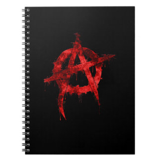 Carnet Symbole d'anarchie des graffitis rouges