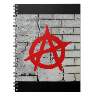 Carnet Symbole d'anarchie des graffitis rouges