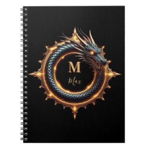 Carnet 🐉 Symbole de dragon fantaisie de nom personnalisé