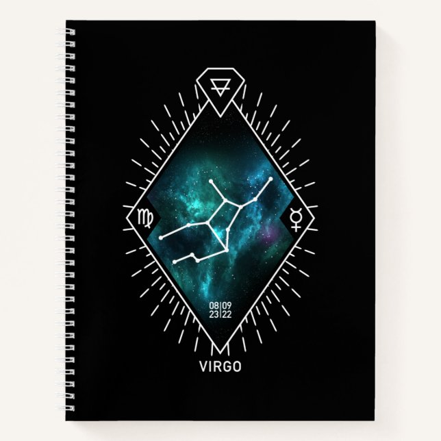 Carnet Symbole de la constellation de la Virgo et du Zodi (Devant)