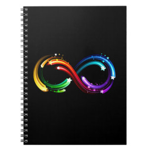 Carnet Symbole de l'infini des comètes arc-en-ciel