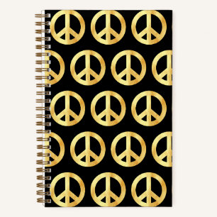 Carnet Symbole de paix en or doux