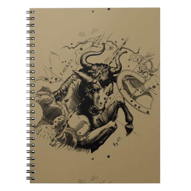 Carnet Symbole de Taurus Constellation Hevelius circa 169 (Devant)