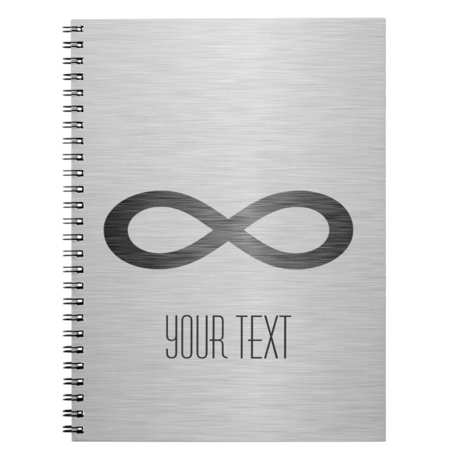 Carnet Symbole d'infini sur la texture métallique de Faux (Devant)
