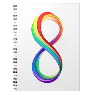 Carnet Symbole d'infinité arc-en-ciel stratifié