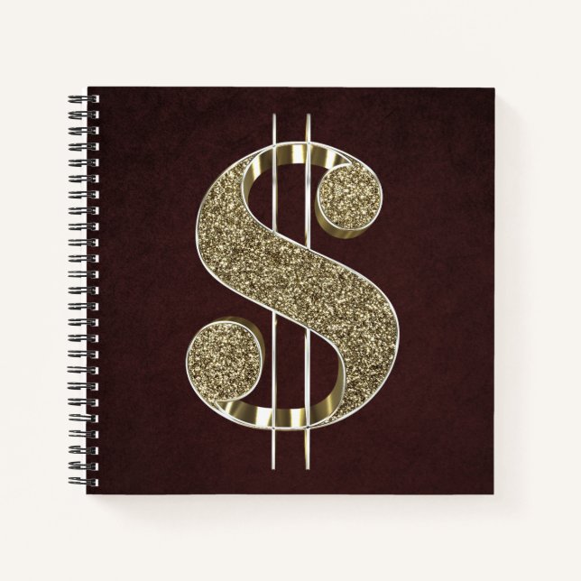 Carnet SYMBOLE Dollar Parties scintillant or (Devant)