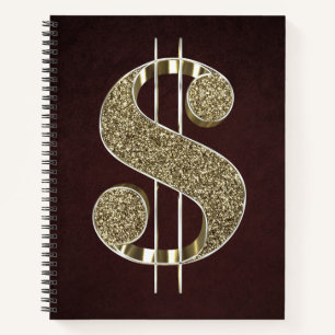 Carnet SYMBOLE Dollar Parties scintillant or