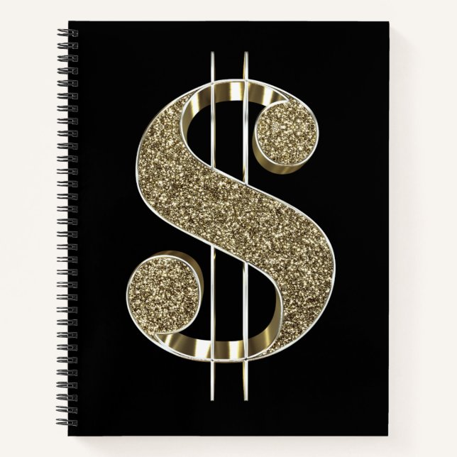 Carnet SYMBOLE Dollar Parties scintillant or (Devant)