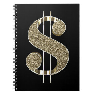 Carnet SYMBOLE Dollar Parties scintillant or