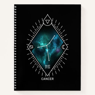 Carnet Symbole du cancer de la constellation et du zodiaq