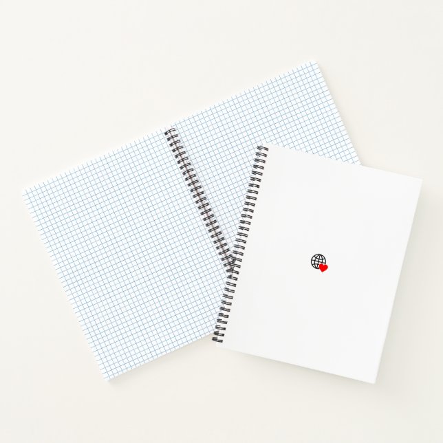 Carnet Symbole du coeur rouge créé avec des lignes lisses (Intérieur)