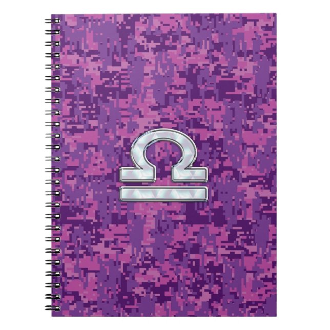 Carnet Symbole du Zodiaque de Libra sur Camo numérique Fu (Devant)