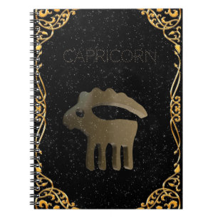 Carnet Symbole en or de Capricorne