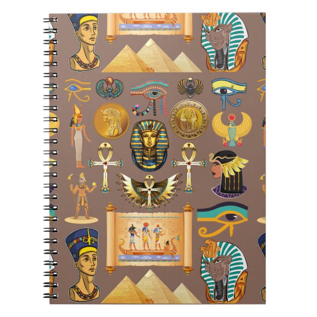 Carnet Symbole Motif égyptien Hiéroglyphique antique (Devant)