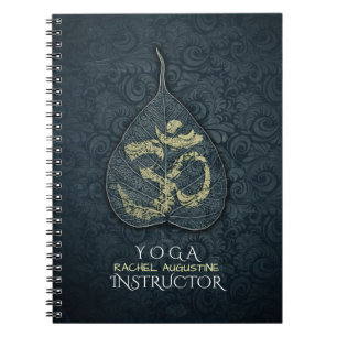 Carnet Symbole OM Bodhi - Noir & Or - YOGA Instructeur