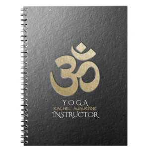 Carnet Symbole OM noir & or YOGA instructeur de méditatio