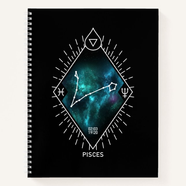 Carnet Symbole Poissons Constellation et Zodiaque (Devant)