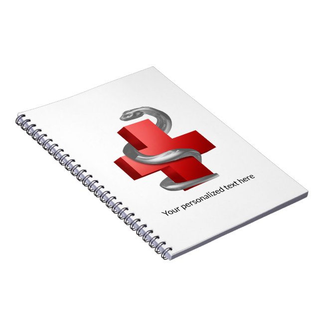 Carnet Symbole serpent serpent de Croix Médicale Rouge (Côté Droit)