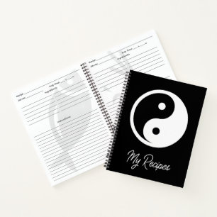 Carnet Symbole Yin Yang - dessin de tatouage solide 2