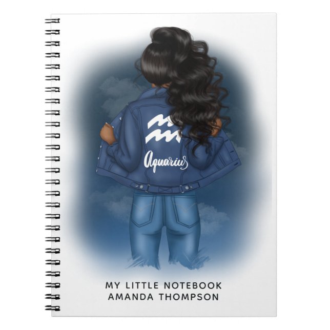 Carnet SYMBOLE Zodiaque Afro-Américain Aquarius (Devant)