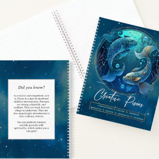 Carnet Symbole zodiaque céleste Poissons Imaginaire Anniv
