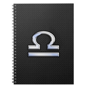 Carnet Symbole Zodiaque de Libra élégant Décor de peau de