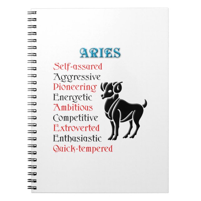 Carnet SYMBOLE Zodiaque D'Horoscope Aries (Devant)