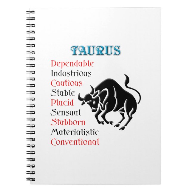 Carnet Symbole zodiaque du Taurus Horoscope (Devant)
