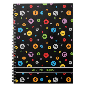 Carnet Symboles mathématiques en cercles colorés Motif su