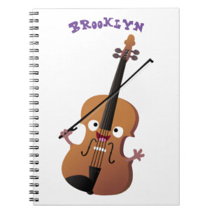 Carnet Sympa drôle violon personnage de dessin animé