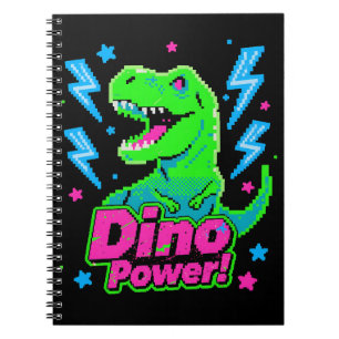 Carnet T-Rex Pixel Puissance Dino Arcade Rétro