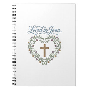 Carnet T-shirt chrétien à croix florale aimé de Jésus Des