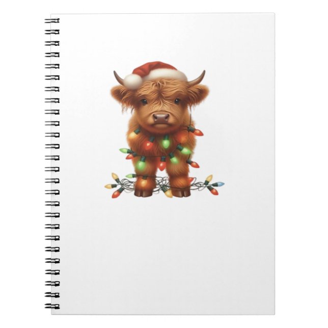 Carnet T-shirt classique de la vache écossaise de Noël (Devant)