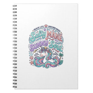 Carnet T-Shirt de style rétro Licorne Salty Mane Sunny So