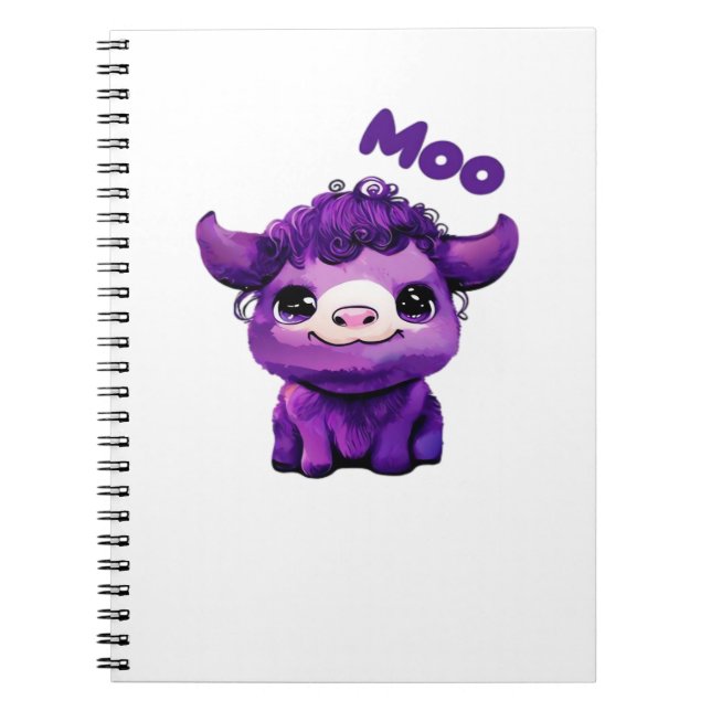 Carnet T-shirt de vache pourpre surdimensionné (Devant)