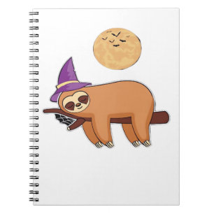 Carnet T-shirt Halloween sorcière Sloth Premium