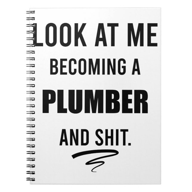 Carnet T-Shirt Plumber Plumber Drôle Chemise de plomberie (Devant)