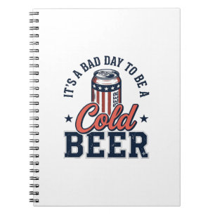 Carnet T-shirt vectoriel vintage de bière froide patrioti